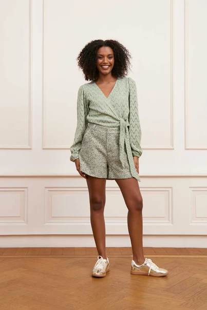 Lofty Manner - T-shirt lange mouw - Groen - Top Soline - Qg200.1