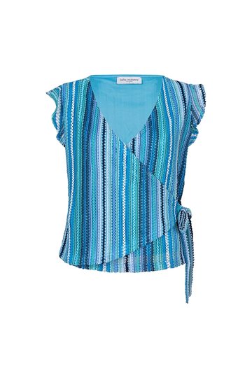 Lofty Manner - Trendy T-shirt korte mouw - Blauw - Top Klara