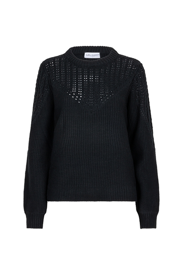 Lofty Manner - Trui met ronde hals - Zwart - Sweater Amber