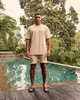 Malelions - T-shirt korte mouw - Beige - Split T-Shirt - mm3-ss25-09