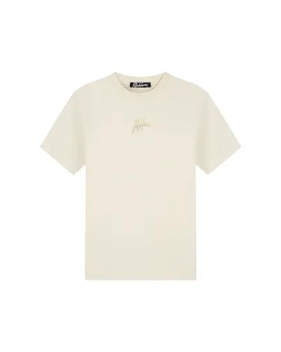 Malelions - T-shirt korte mouw - Beige - Split T-Shirt - mm3-ss25-09