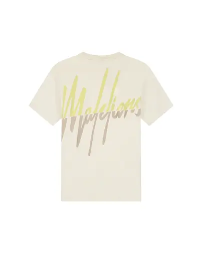 Malelions - T-shirt korte mouw - Beige - Split T-Shirt - mm3-ss25-09