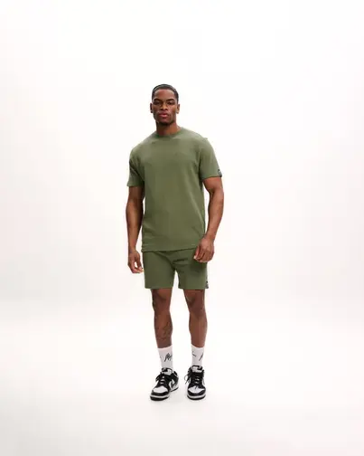 Malelions - T-shirt korte mouw - Groen - Signature Waffle T-Shirt - Mm2-Ss25-33