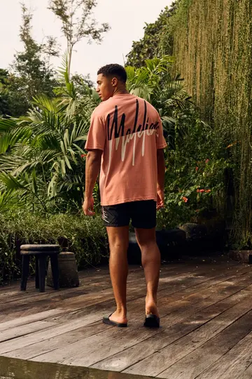 Malelions - T-shirt korte mouw - Koraal - Split T-Shirt - mm3-ss25-09