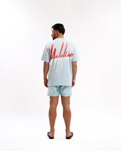 Malelions - T-shirt korte mouw - Lichtblauw - Men Split T-shirt - Mm1-Hs25-19