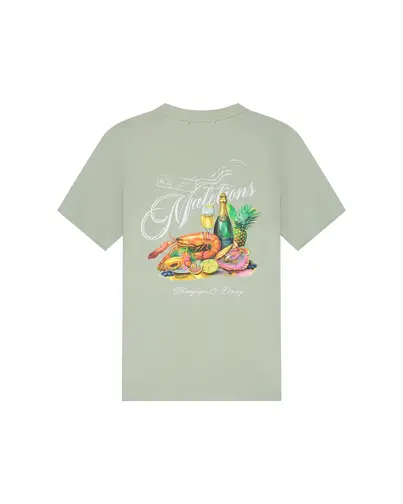 Malelions - T-shirt korte mouw - Lichtgroen - Men Champagne T-shirt - Mm1-Hs25-61