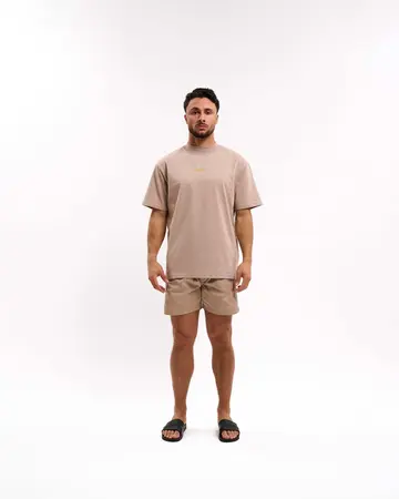 Malelions - T-shirt korte mouw - Taupe - Men Split T-shirt - Mm1-Hs25-19