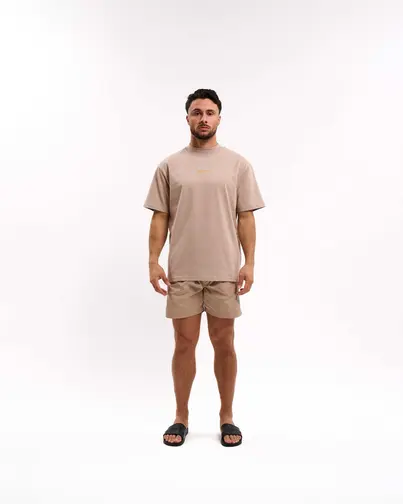 Malelions - T-shirt korte mouw - Taupe - Men Split T-shirt - Mm1-Hs25-19