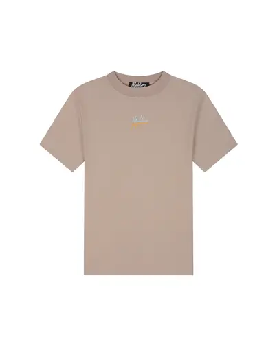 Malelions - T-shirt korte mouw - Taupe - Men Split T-shirt - Mm1-Hs25-19