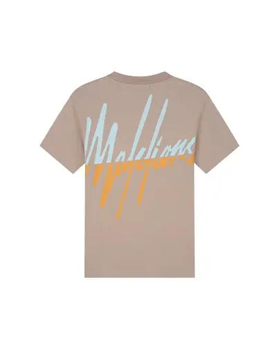 Malelions - T-shirt korte mouw - Taupe - Men Split T-shirt - Mm1-Hs25-19