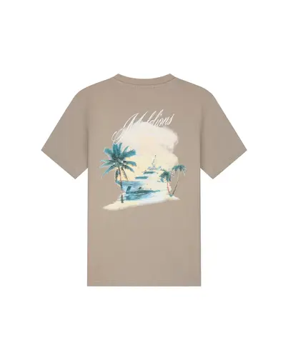 Malelions - T-shirt korte mouw - Taupe - Men Yacht T-shirt - Mm1-Hs25-57
