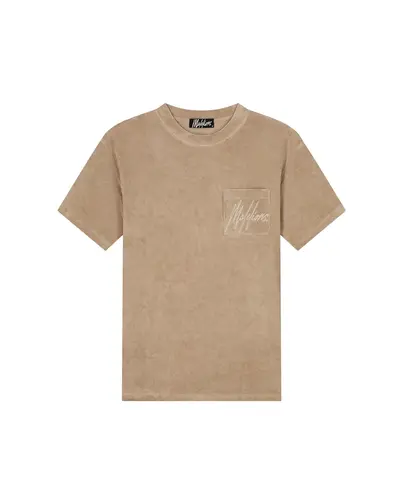 Malelions - T-shirt korte mouw - Taupe - Signature Towlling T-shirt - mm3-ss25-25