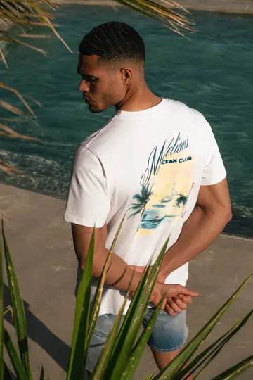 Malelions - T-shirt korte mouw - Wit - Men Yacht T-shirt - Mm1-Hs25-57