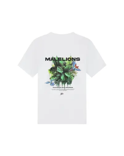 Malelions - T-shirt korte mouw - Wit - Parrot T-Shirt - mm3-ss25-47