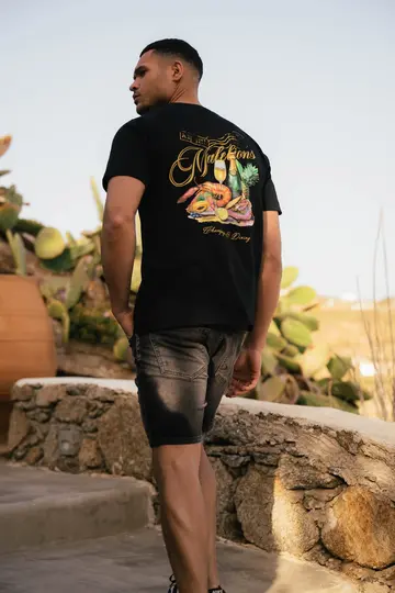 Malelions - T-shirt korte mouw - Zwart - Men Champagne T-shirt - Mm1-Hs25-61