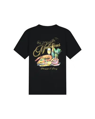 Malelions - T-shirt korte mouw - Zwart - Men Champagne T-shirt - Mm1-Hs25-61