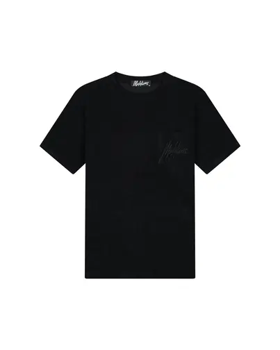 Malelions - T-shirt korte mouw - Zwart - Signature Towlling T-shirt - mm3-ss25-25