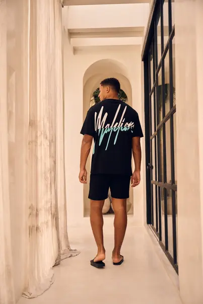 Malelions - T-shirt korte mouw - Zwart - Split T-Shirt - mm3-ss25-09