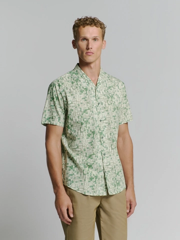 No Excess - Overhemd korte mouw - Groen - Shirt Short Sleeve Revers Coll - 27440341