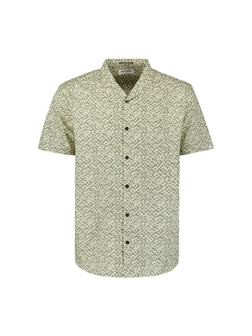 No Excess - Overhemd korte mouw - Groen - Shirt Short Sleeve Revers Coll - 27490345