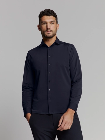 No Excess - Overhemd lange mouw - Blauw - Shirt Jersey Travel - 27470285