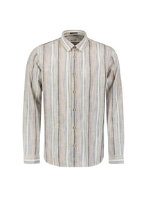 No Excess - Overhemd lange mouw - Blauw - Shirt Slub Multi Coloured Stri - 27400340