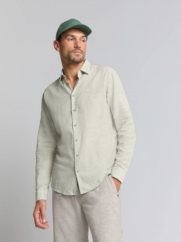 No Excess - Overhemd lange mouw - Groen - Shirt Verical small stripes Wi - 27470223