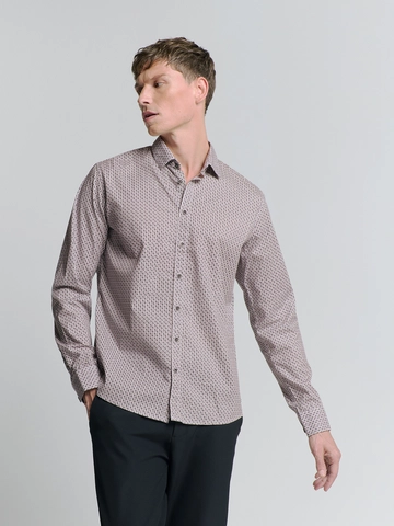 No Excess - Overhemd lange mouw - Roze - Shirt Stretch Allover Printed - 27450234