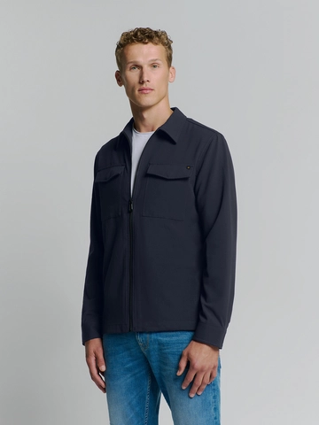 No Excess - Overshirt - Donkerblauw - Overshirt Zip Closure Stretch - 26511101