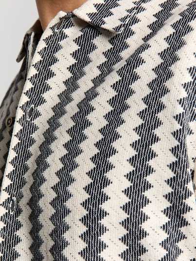 No Excess - Polo - Ecru - Shirt Short Sleeve Zig Zag Jac - 28490488