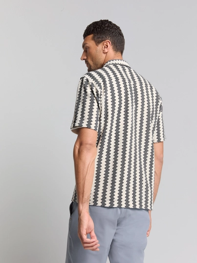 No Excess - Polo - Ecru - Shirt Short Sleeve Zig Zag Jac - 28490488