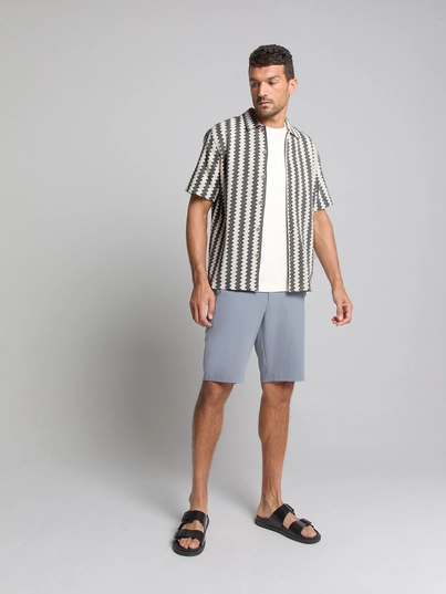 No Excess - Polo - Ecru - Shirt Short Sleeve Zig Zag Jac - 28490488