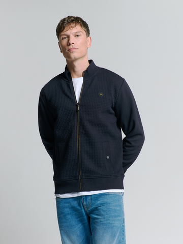 No Excess - Sweater vest - Donkerblauw - Sweater Full Zipper Double Lay - 26101103