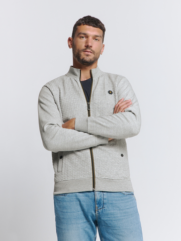 No Excess - Sweater vest - Grijs - Sweater Full Zipper Double Lay - 26101103