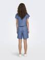 Only - Blouse korte mouw - Blauw - Onlbea Siesta Ss Knot Dnm Shir - 15344181