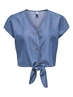 Only - Blouse korte mouw - Blauw - Onlbea Siesta Ss Knot Dnm Shir - 15344181