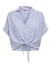 Only - Blouse korte mouw - Ecru - Onlpaula Life S/S Tie Shirt Wv - 15281497