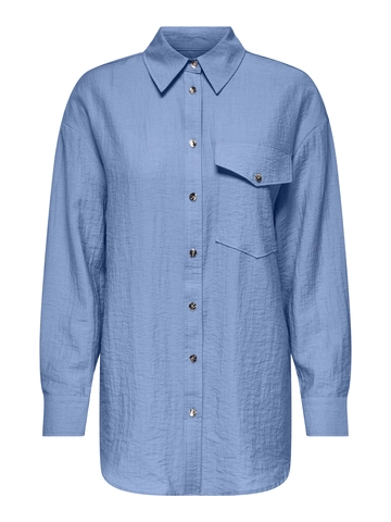 Only - Blouse lange mouw - Blauw - Onltania Life Ls Shirt Wvn - 15340270