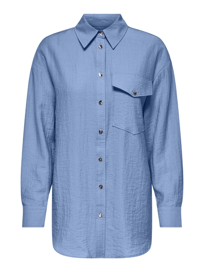 Only - Blouse lange mouw - Blauw - Onltania Life Ls Shirt Wvn - 15340270
