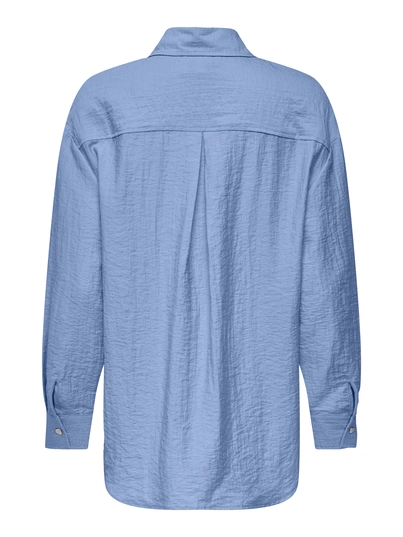 Only - Blouse lange mouw - Blauw - Onltania Life Ls Shirt Wvn - 15340270