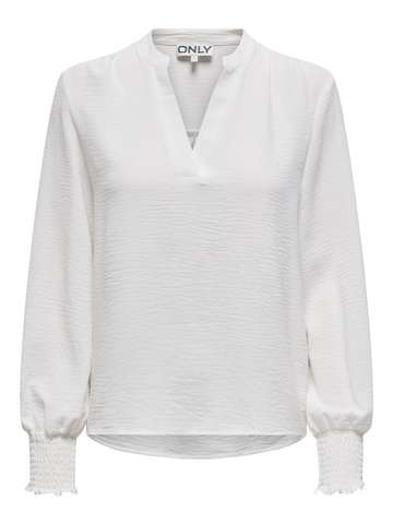 Only - Blouse lange mouw - Ecru - Onlmette V-Neck Ls Smock Top - 15284309