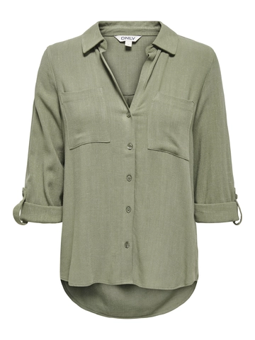 Only - Blouse lange mouw - Groen - Onlyasmin-Siesta Ls Li Bl Shir - 15349102