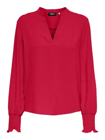 Only - Blouse lange mouw - Rood - Onlmette V-Neck Ls Smock Top - 15284309
