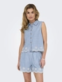 Only - Blouse mouwloos - Lichte Denim - Onlmoon S/L Brod Anglaise Dnm - 15348191