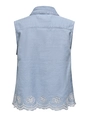 Only - Blouse mouwloos - Lichte Denim - Onlmoon S/L Brod Anglaise Dnm - 15348191
