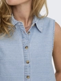 Only - Blouse mouwloos - Lichte Denim - Onlmoon S/L Brod Anglaise Dnm - 15348191