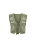 Only - Gilet - Groen - Onlthyra Sl Emb Vest Wvn - 15355338