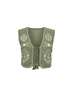 Only - Gilet - Groen - Onlthyra Sl Emb Vest Wvn - 15355338