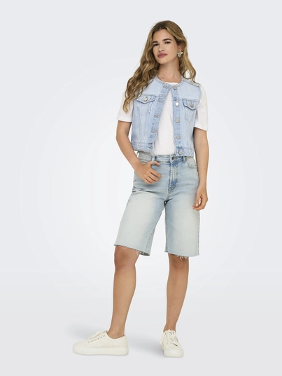 Only - Gilet - Lichte Denim - Onlfeliz Dnm Waistcoat Round C - 15351937