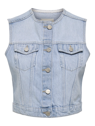 Only - Gilet - Lichte Denim - Onlfeliz Dnm Waistcoat Round C - 15351937